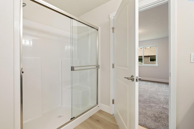 10402 Kokanee Dr, Pasco, WA 99301 - bathroom with baseboards and a stall shower