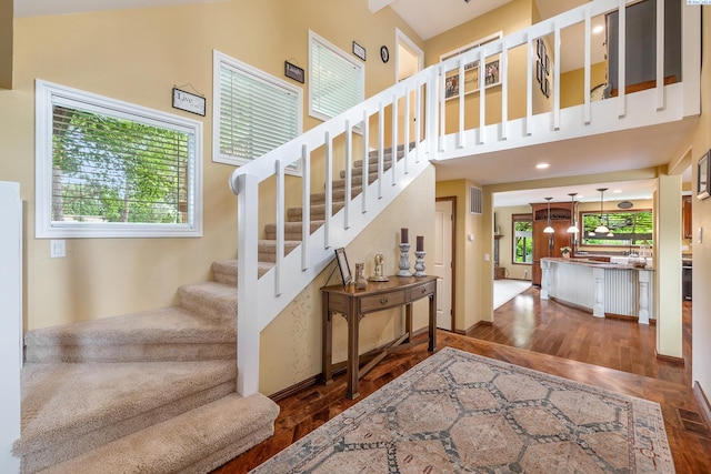 4834 W Robin Ct, West Richland, WA 99353 - stairway featuring wood finished floors