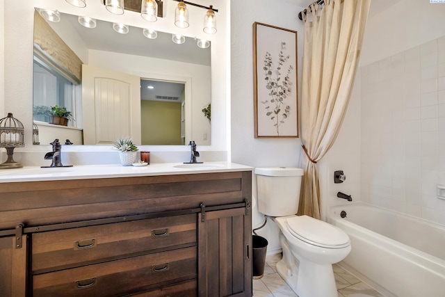 4834 W Robin Ct, West Richland, WA 99353 - full bath with double vanity and shower / bathtub combination with curtain