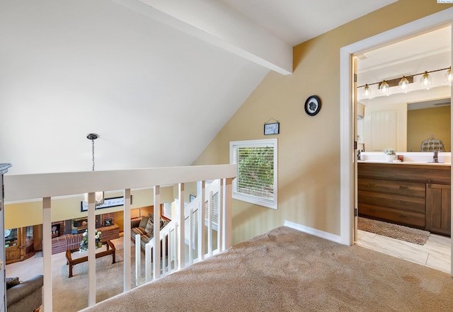 4834 W Robin Ct, West Richland, WA 99353 - corridor featuring light carpet