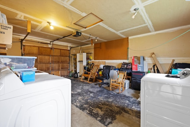 506 S Zillah St, Kennewick, WA 99336 - garage with a garage door opener and washer and clothes dryer