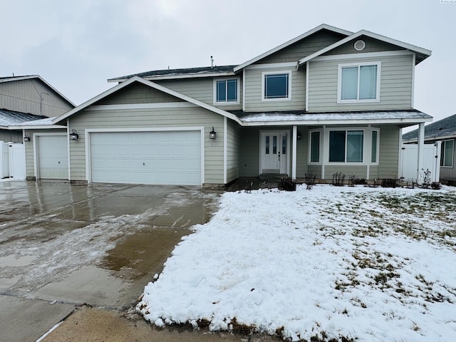 view of front of home with a garage