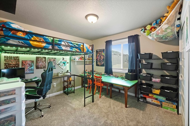 7867 Blanchard Loop, West Richland, WA 99353 - bedroom featuring carpet floors, a desk, and a textured ceiling