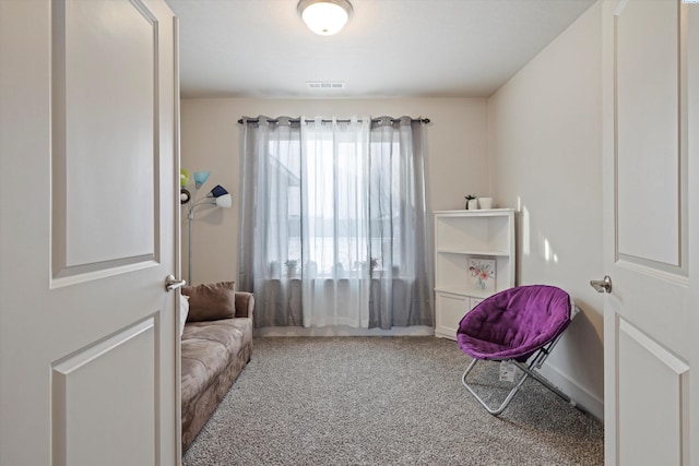 sitting room with carpet