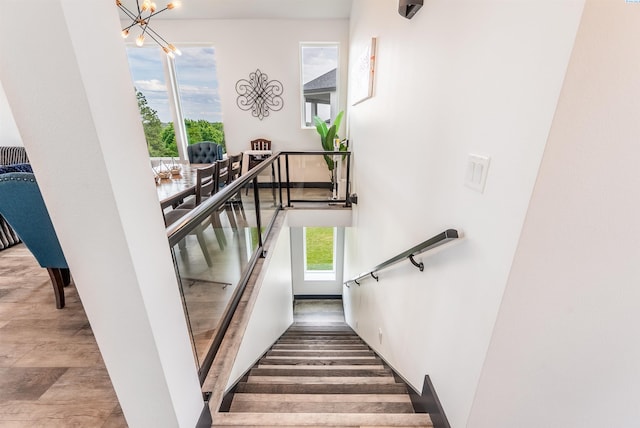 3312 Bing St, West Richland, WA 99353 - staircase with a chandelier