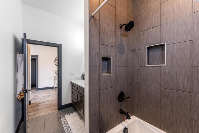 3312 Bing St, West Richland, WA 99353 - bathroom featuring  shower combination, vanity, and baseboards