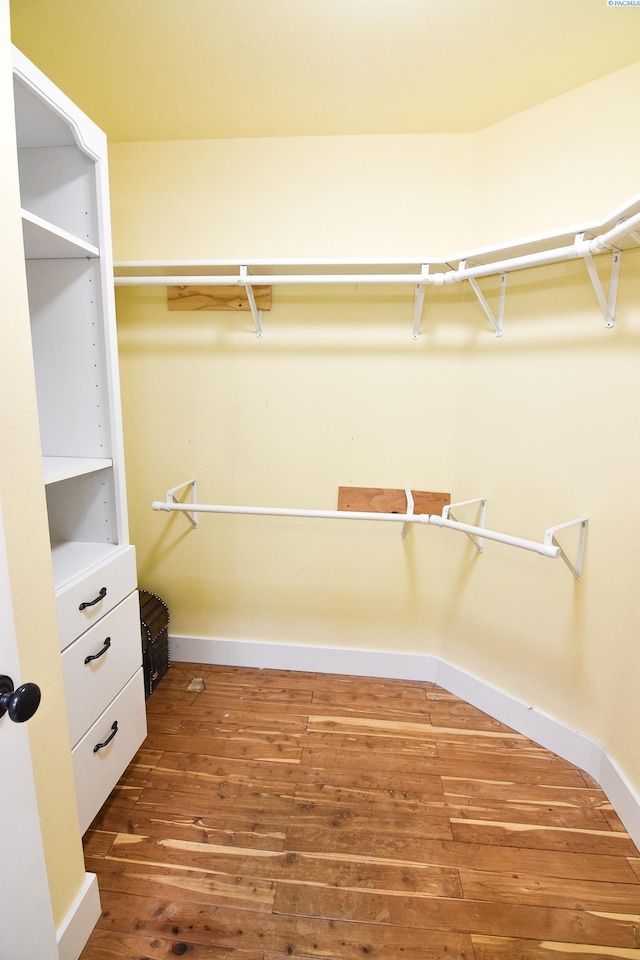 spacious closet with hardwood / wood-style floors