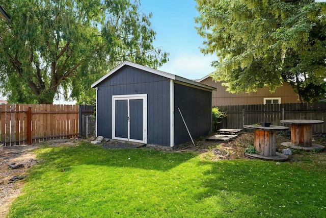 view of shed