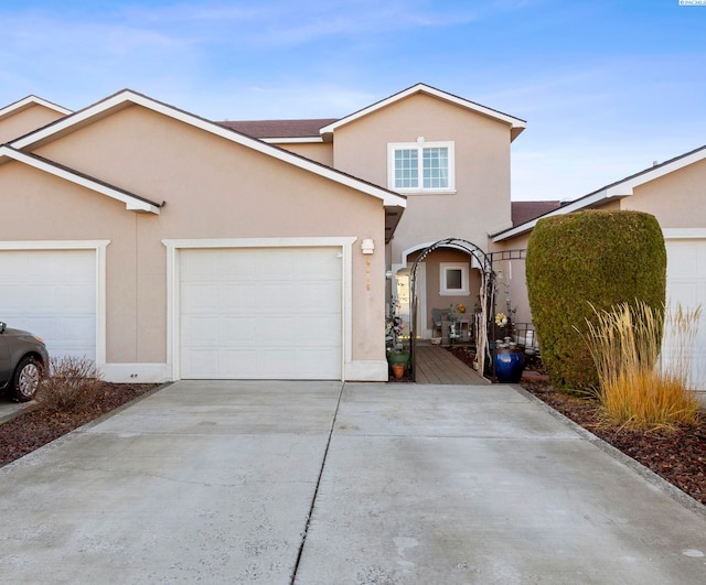 view of property with a garage