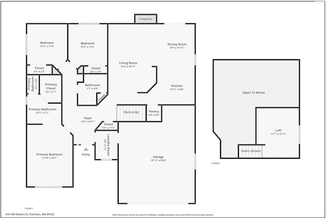 470 NW Robert St, Pullman, WA 99163 - view of room layout