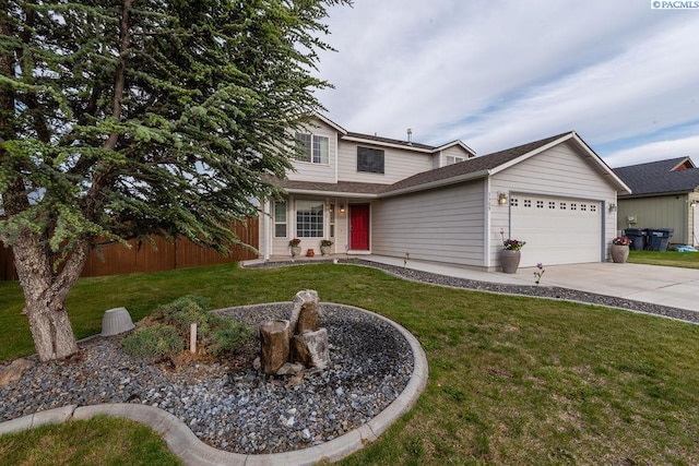 5309 Buchanan Ln, Pasco, WA 99301 - view of front facade with a garage, driveway, and a shingled roof