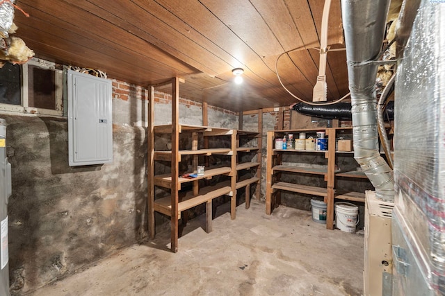 1002 Sherman Ave, Prosser, WA 99350 - unfinished below grade area featuring electric panel and wooden ceiling