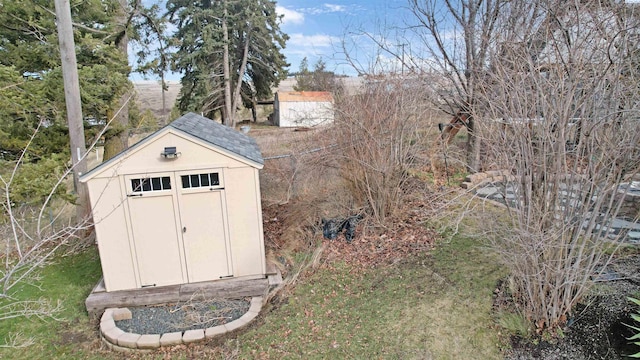 view of shed