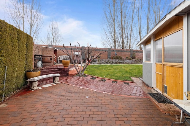 view of patio / terrace with an outdoor structure