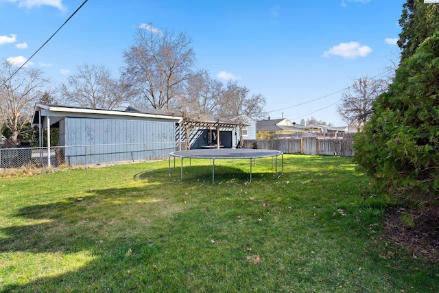 1907 Howell Ave, Richland, WA 99353 - view of yard with a trampoline and a fenced backyard