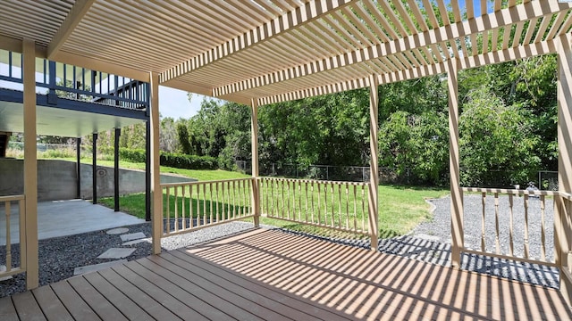 4308 S Sharron Ct, Kennewick, WA 99337 - deck with a patio, a pergola, and a fenced backyard