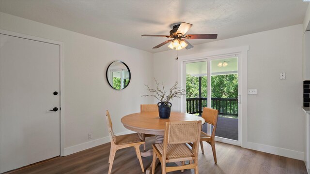4308 S Sharron Ct, Kennewick, WA 99337 - dining space with ceiling fan and wood finished floors