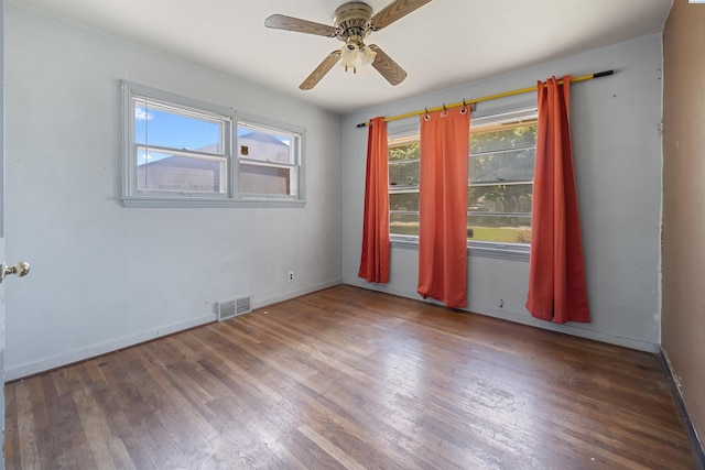 2018 W 2nd Ave, Kennewick, WA 99301 - empty room featuring a ceiling fan and hardwood / wood-style floors