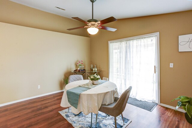 5411 Mays Ln, Pasco, WA 99301 - dining space featuring wood finished floors and ceiling fan