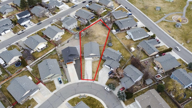 5411 Mays Ln, Pasco, WA 99301 - aerial perspective of suburban area featuring property boundaries highlighted