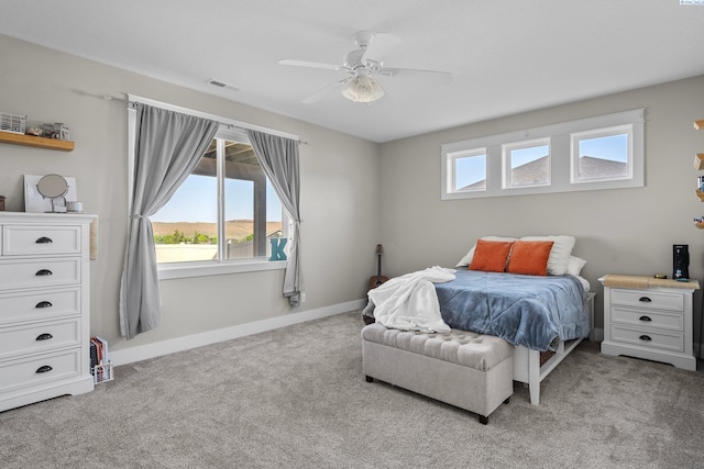 1430 Purple Sage St, Richland, WA 99352 - bedroom with light colored carpet, baseboards, and a ceiling fan