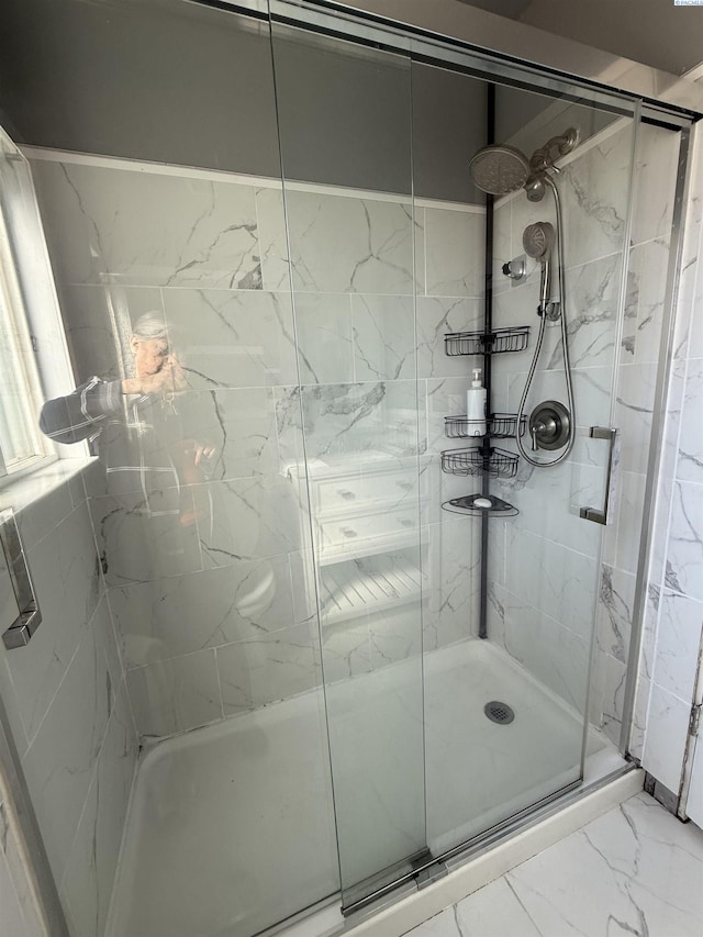 227 E 5th Ave, Kennewick, WA 99336 - bathroom with marble finish floor and a shower stall