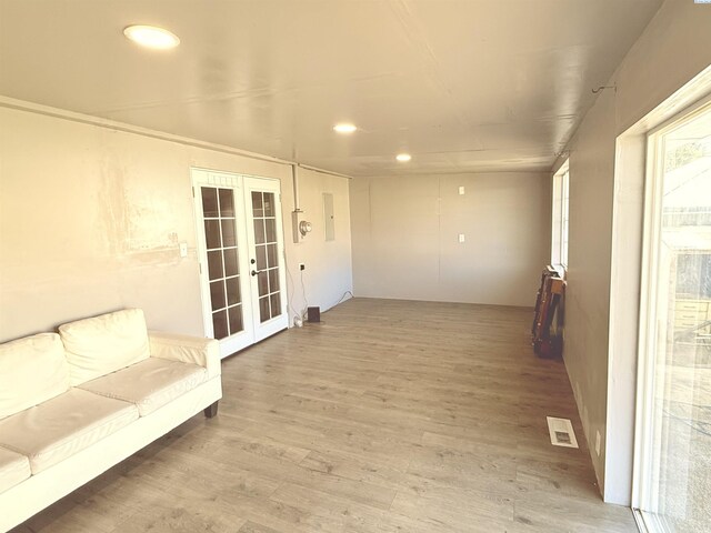 227 E 5th Ave, Kennewick, WA 99336 - unfurnished sunroom with french doors, electric panel, and visible vents