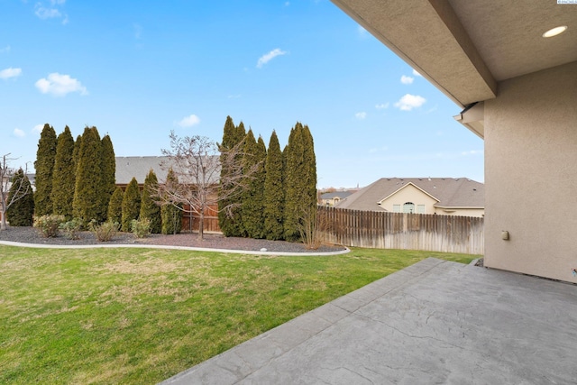 view of yard featuring a patio area