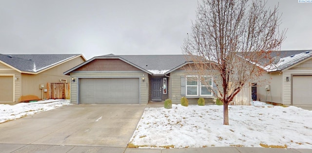 ranch-style house featuring a garage