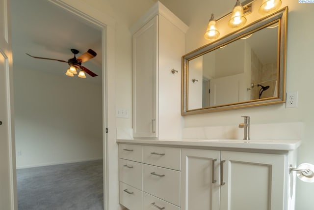 1205 SW Hannah St, Pullman, WA 99163 - full bathroom with a sink, ceiling fan, and double vanity