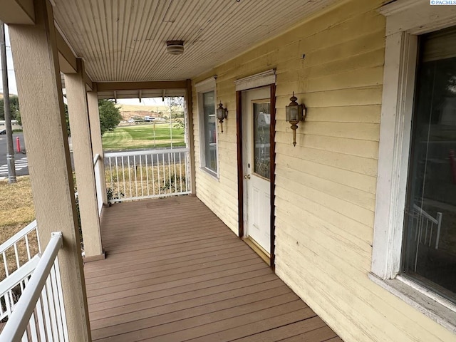 deck with covered porch