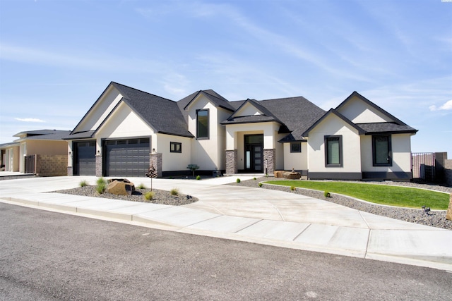 view of front of property featuring a garage