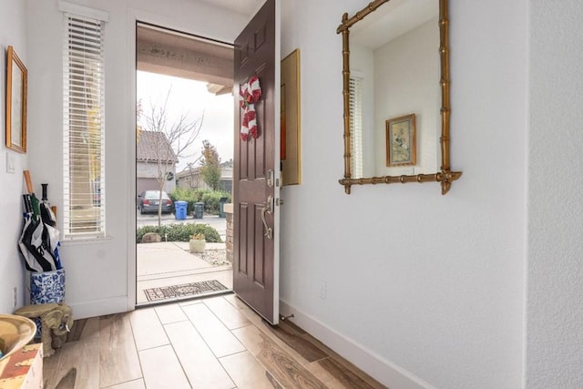 foyer featuring light hardwood / wood-style flooring