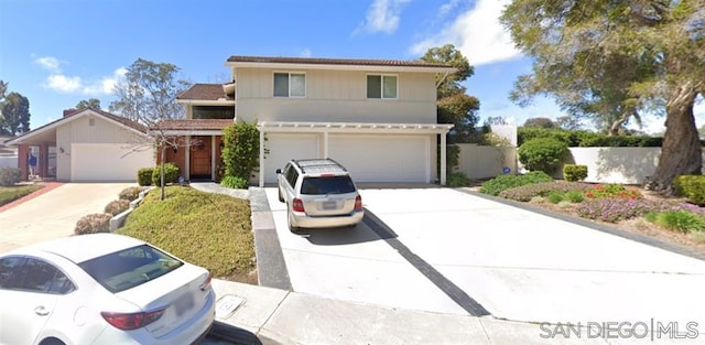 view of front of property featuring a garage