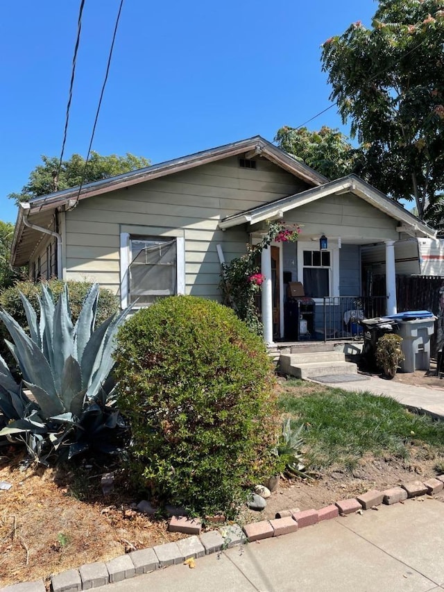 bungalow-style home featuring a porch