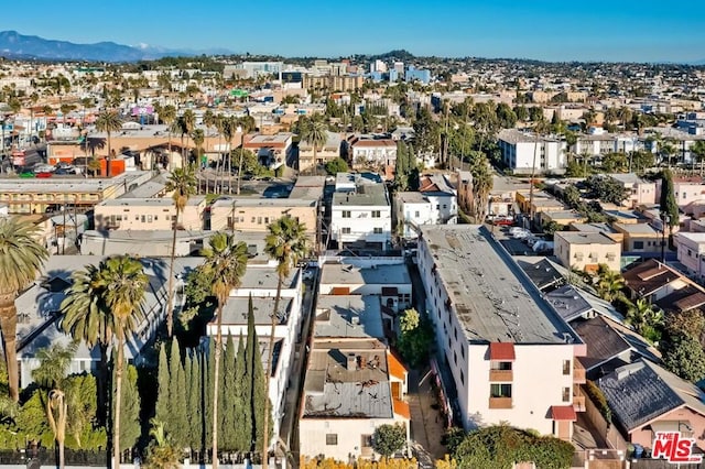 aerial view with a mountain view