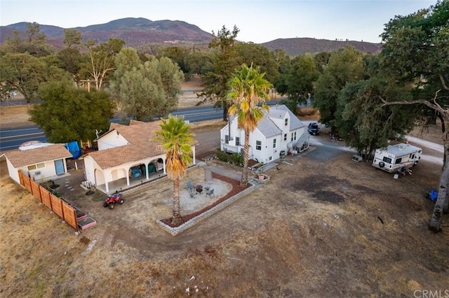 aerial view featuring a mountain view