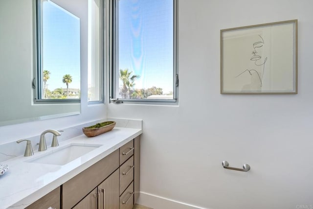 bathroom featuring oversized vanity