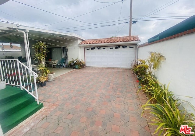 view of garage