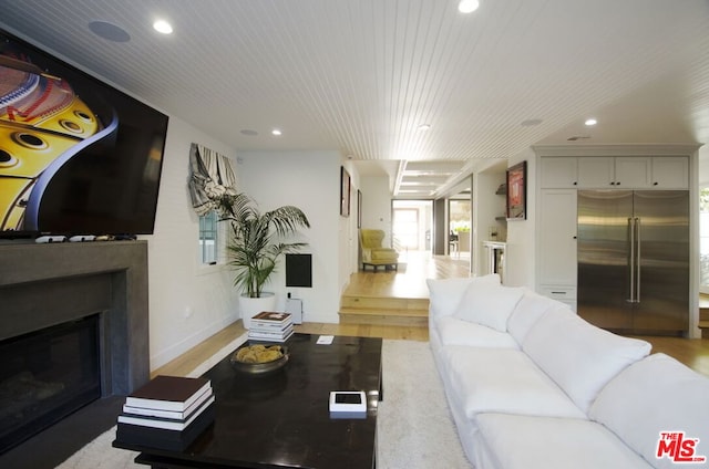 living room with wood-type flooring