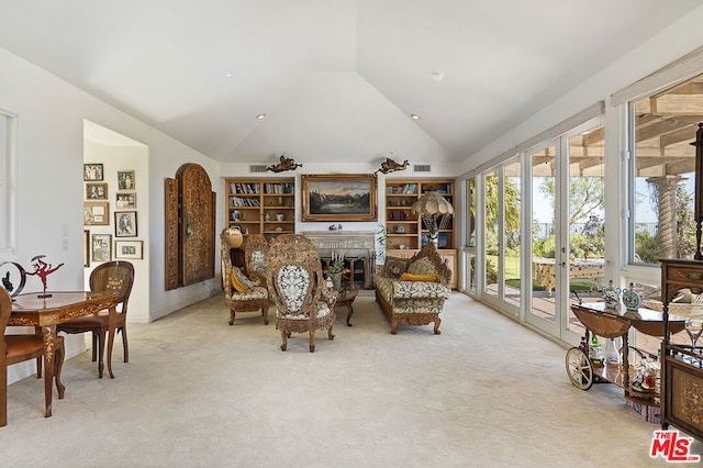 interior space with lofted ceiling