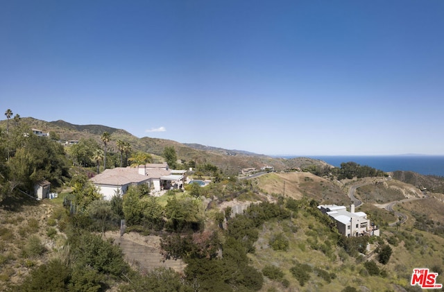 birds eye view of property featuring a mountain view