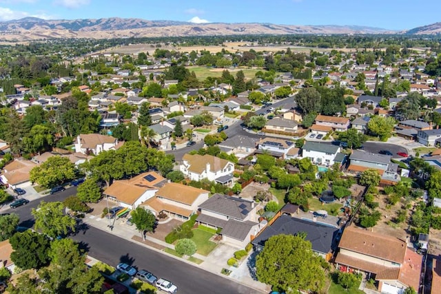 drone / aerial view with a mountain view