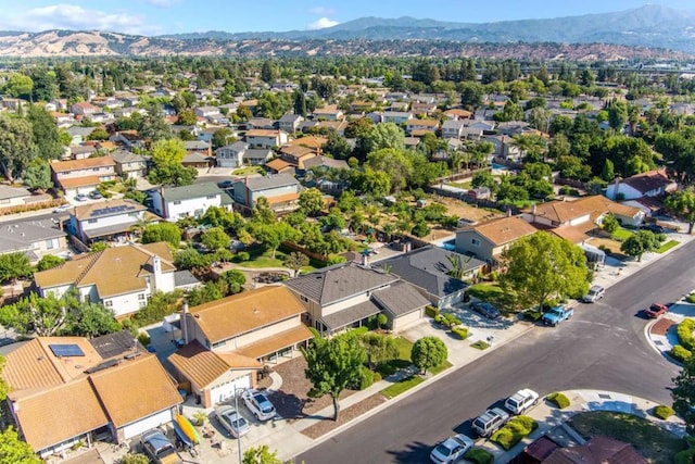 drone / aerial view with a mountain view