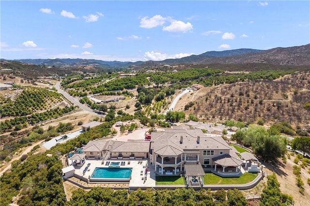 aerial view featuring a mountain view