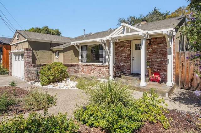 view of front facade with a garage