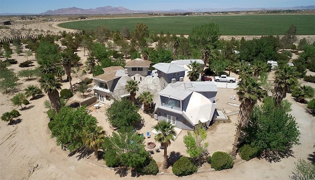 bird's eye view with a rural view and a mountain view