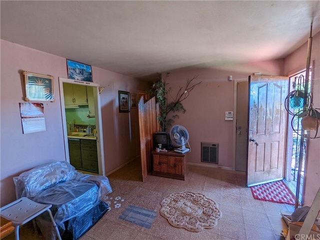 bedroom with light tile flooring