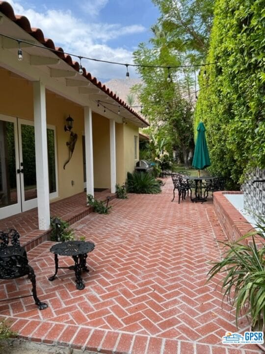 view of patio featuring french doors