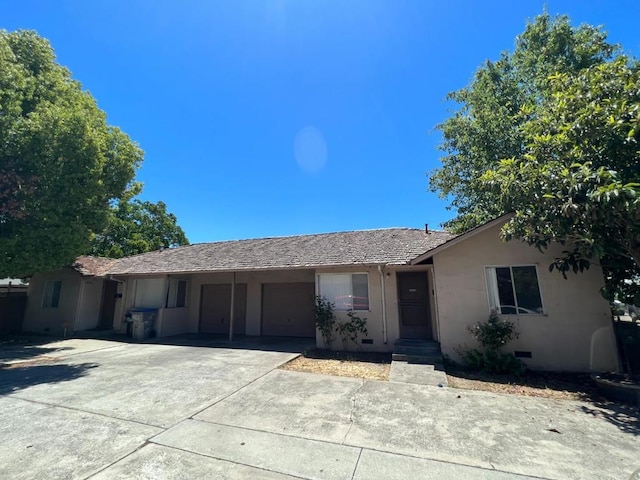 view of single story home